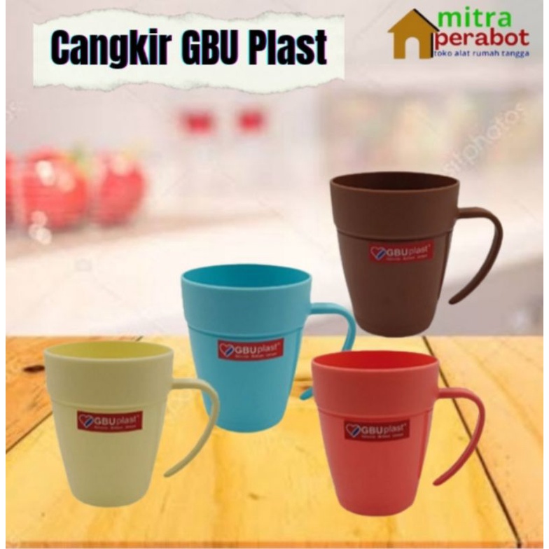 Cangkir Mug Plastik Cangkir Dengan Tutup Cangkir Kimmy GBU PLAST
