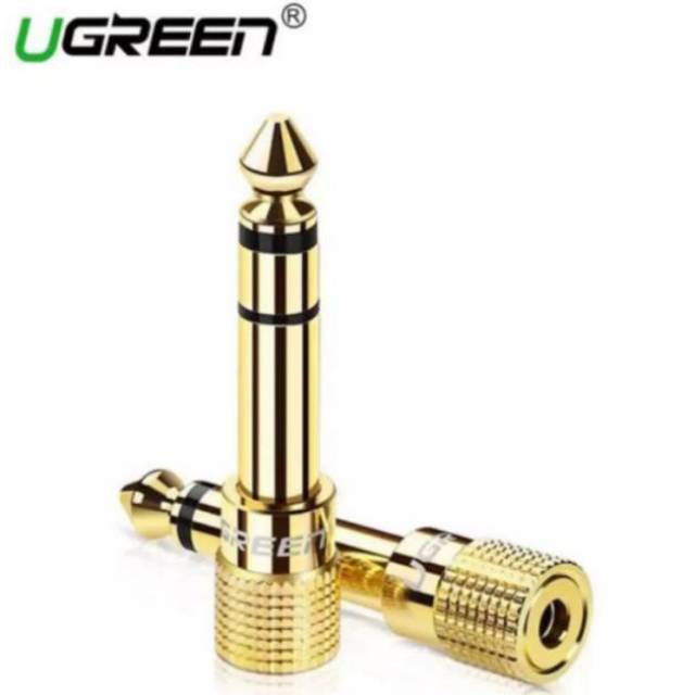Ugreen 20503 Connector Aux 3.5 mm Female to Jack 6.5 mm Male - Ugreen 6.35 to Aux 3.5 mm High Quality Original