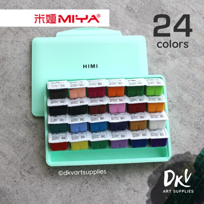 

(TERLARIS) Miya Himi Gouache 24 Warna Colors 30ml 30 ml - Mint Green, Tanpa brush