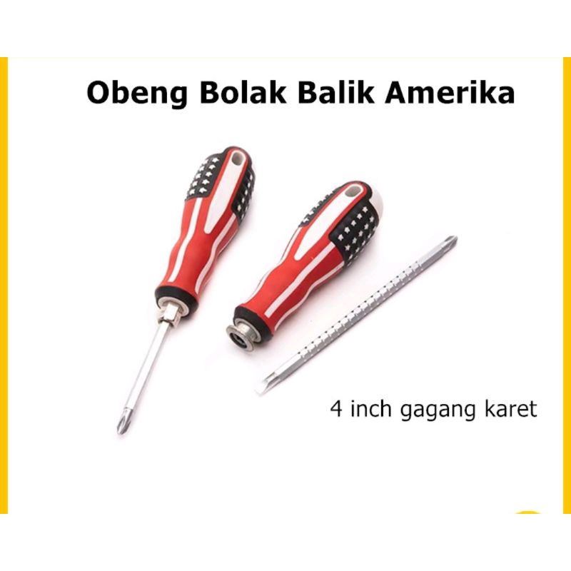 Obeng plus amerika 2in 1obeng bolak balik kembang