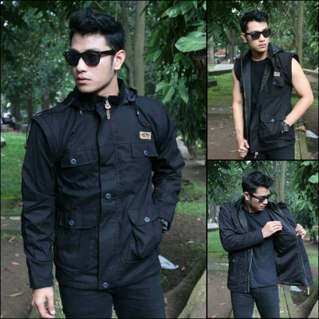 Jaket pria trendy INDIGO | jaket lepas tangan | jaket pria