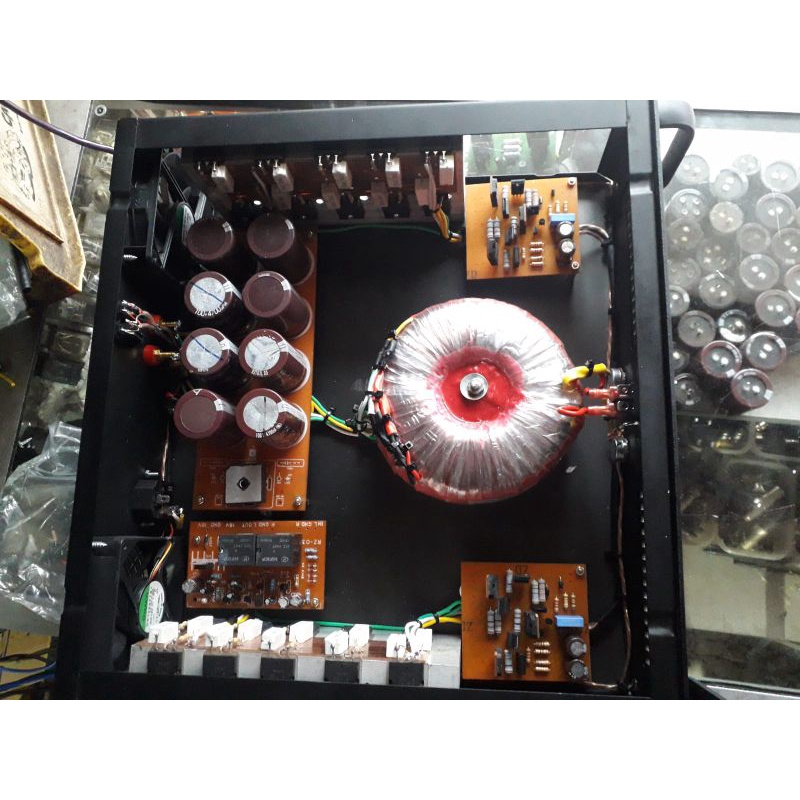 Power Amplifer Stereo Rakitan 15 Amper Costum Box Bell M70 Tinggal Pakai