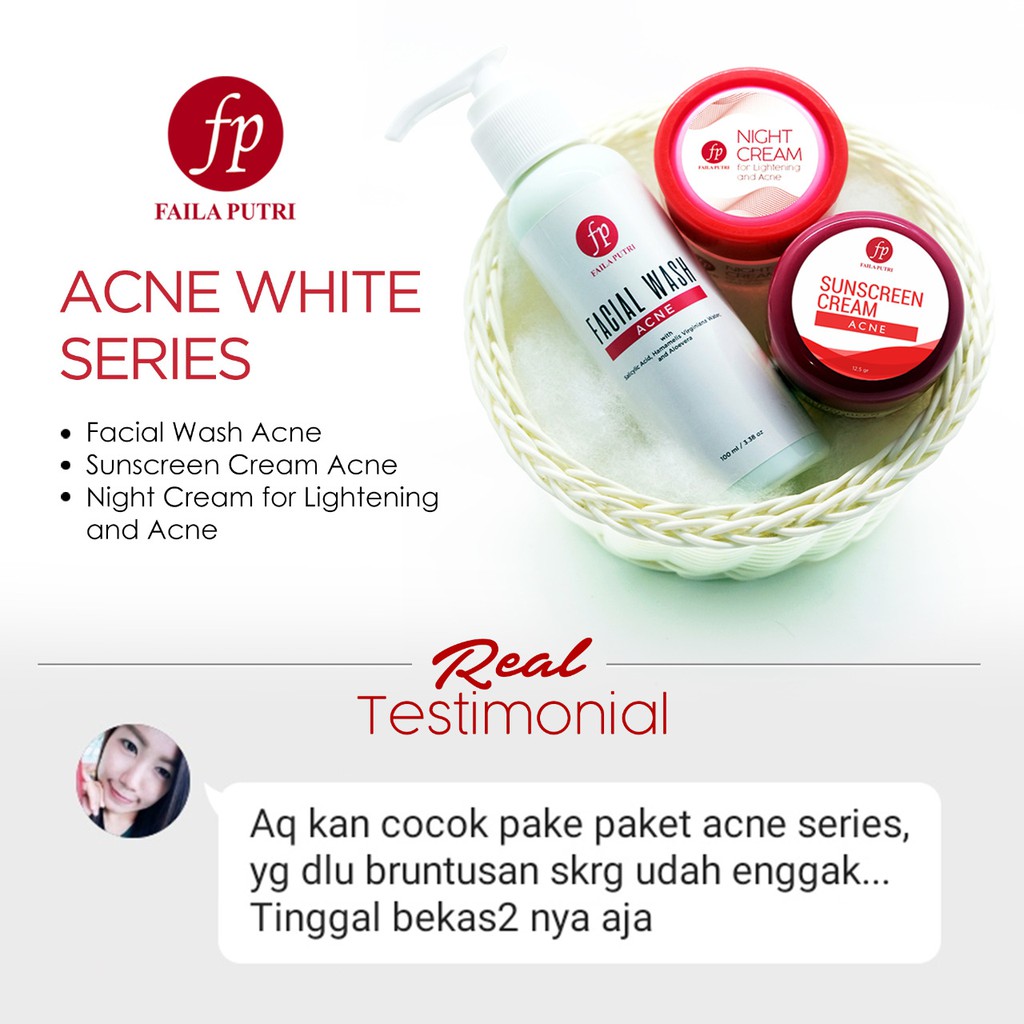 Paket Acne White Series / paket jerawat super pemutih FP BPOM original