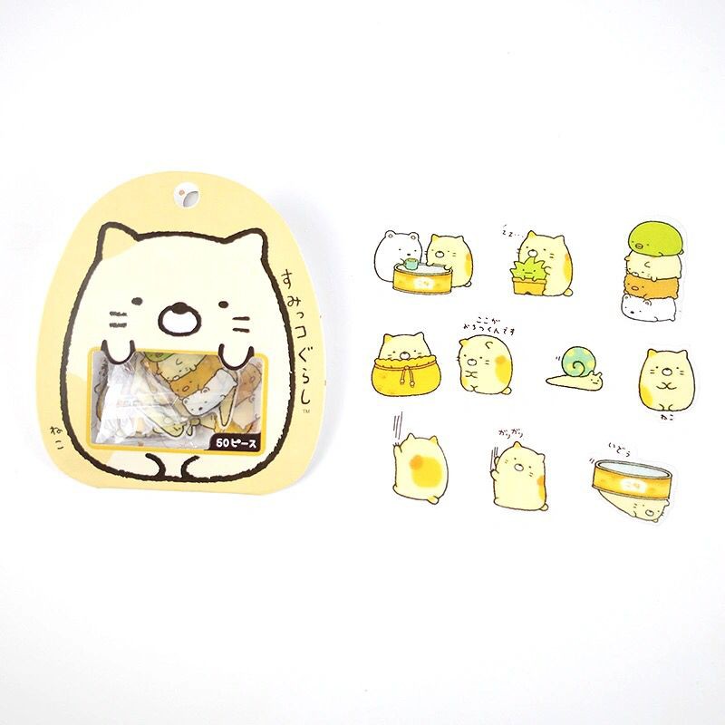 imoda 50Pcs/bag Stiker Lucu Jurnal Serpihan Scrapbooking DIY Label Dekoratif Diary Alat Tulis Album Stiker-B