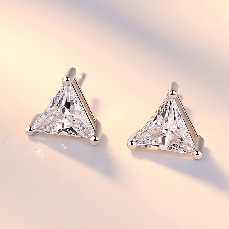 Anting Perak 925 Wanita Geometris Segitiga Fashion Perhiasan/Subang Telinga anting perempuan