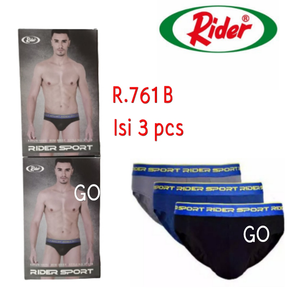 gof Celana Dalam Pria Rider Sport R762B1,R761B,R785B Isi 3pcs BOX 3in 1 CD Rider Murah Best Seller