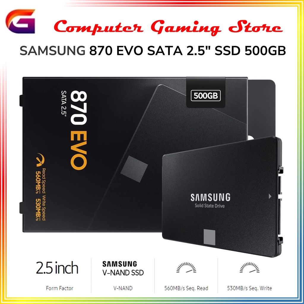 SAMSUNG 870 EVO SATA 2.5" SSD 500GB for PC | LAPTOP | AIO