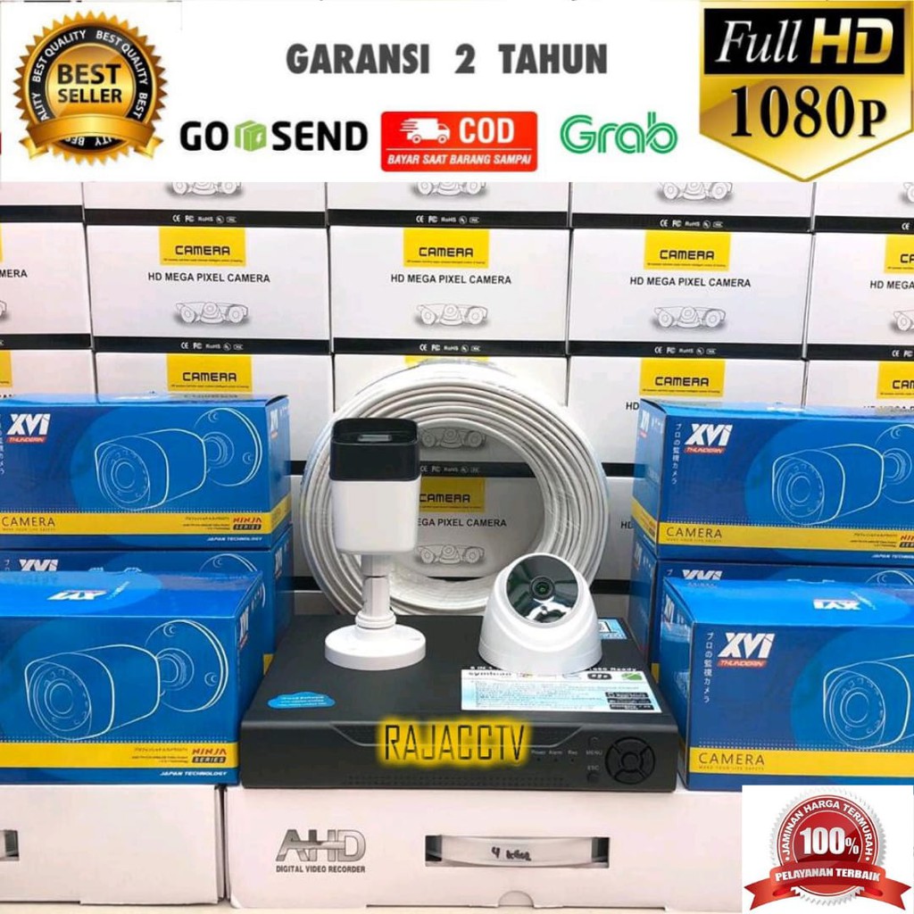 PAKET CCTV 4CHANNEL 2KAMERA 4CHENEL 2CAMERA 5MP 1080P IC SONY TURBO HD KOMPLIT SIAP PASANG