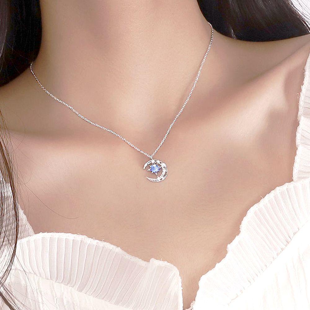 Lily Stars And Moon Necklace Fashion Gift Perhiasan Keluarga Kalung Klavikula