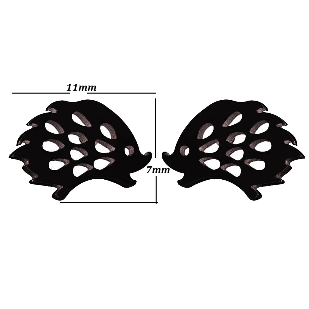Anting Stud Desain Landak Hollow Bahan Stainless Steel Gaya Minimalis Untuk Wanita