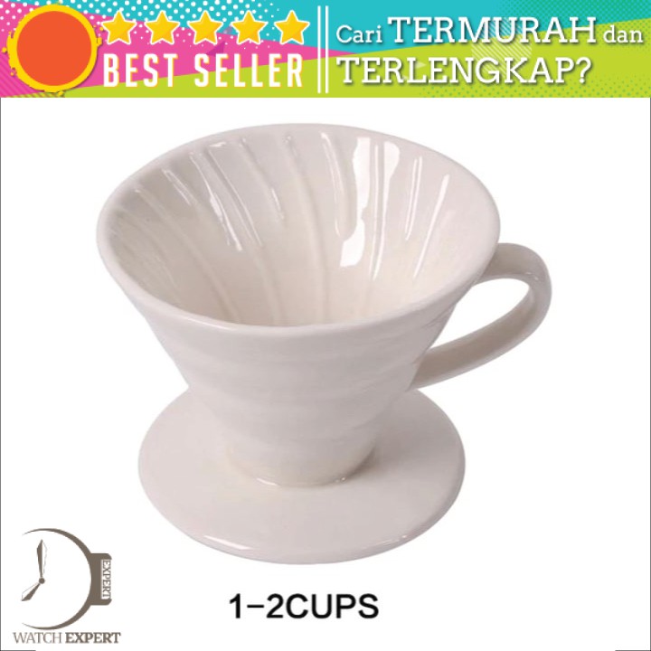 BAYAR DI TEMPAT Filter Penyaring Kopi V60 Glass Coffee Filter Dripper 1-2 Cups