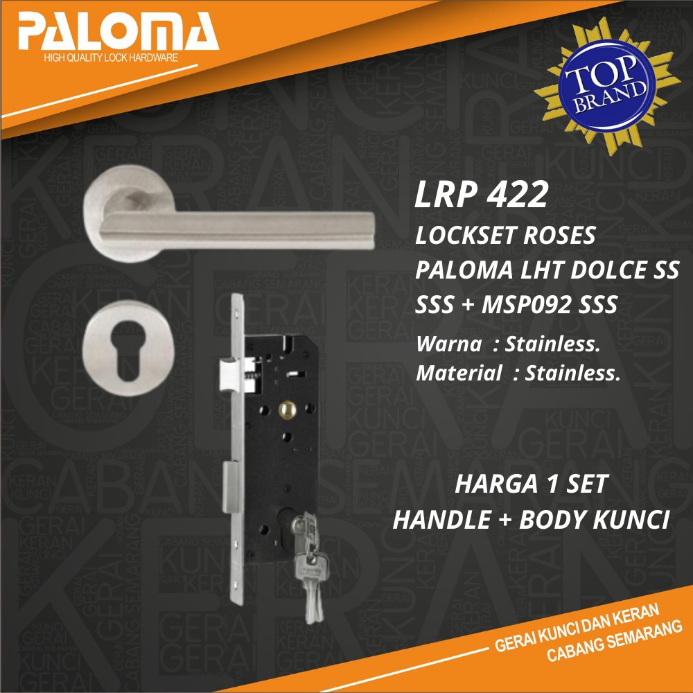 Jual Paloma Lrp Handle Pintu Kunci Satu Set Stainless Gagang Pintu Rumah Minimalis Shopee