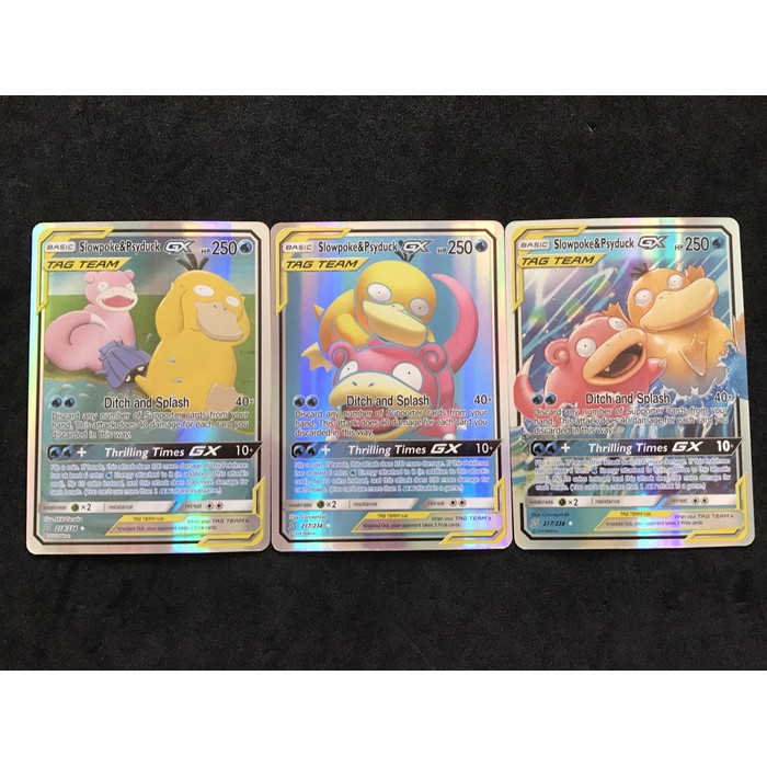 Kartu Pokemon TCG Sun&Moon Tag Team Slowpoke & Psyduck GX (3 kartu)