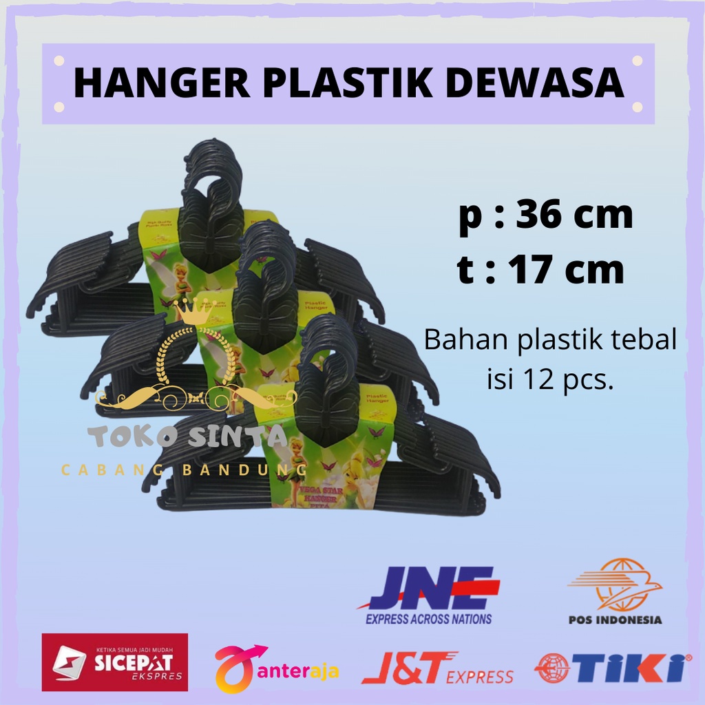 Hanger plastik baju dewasa 1 lusin