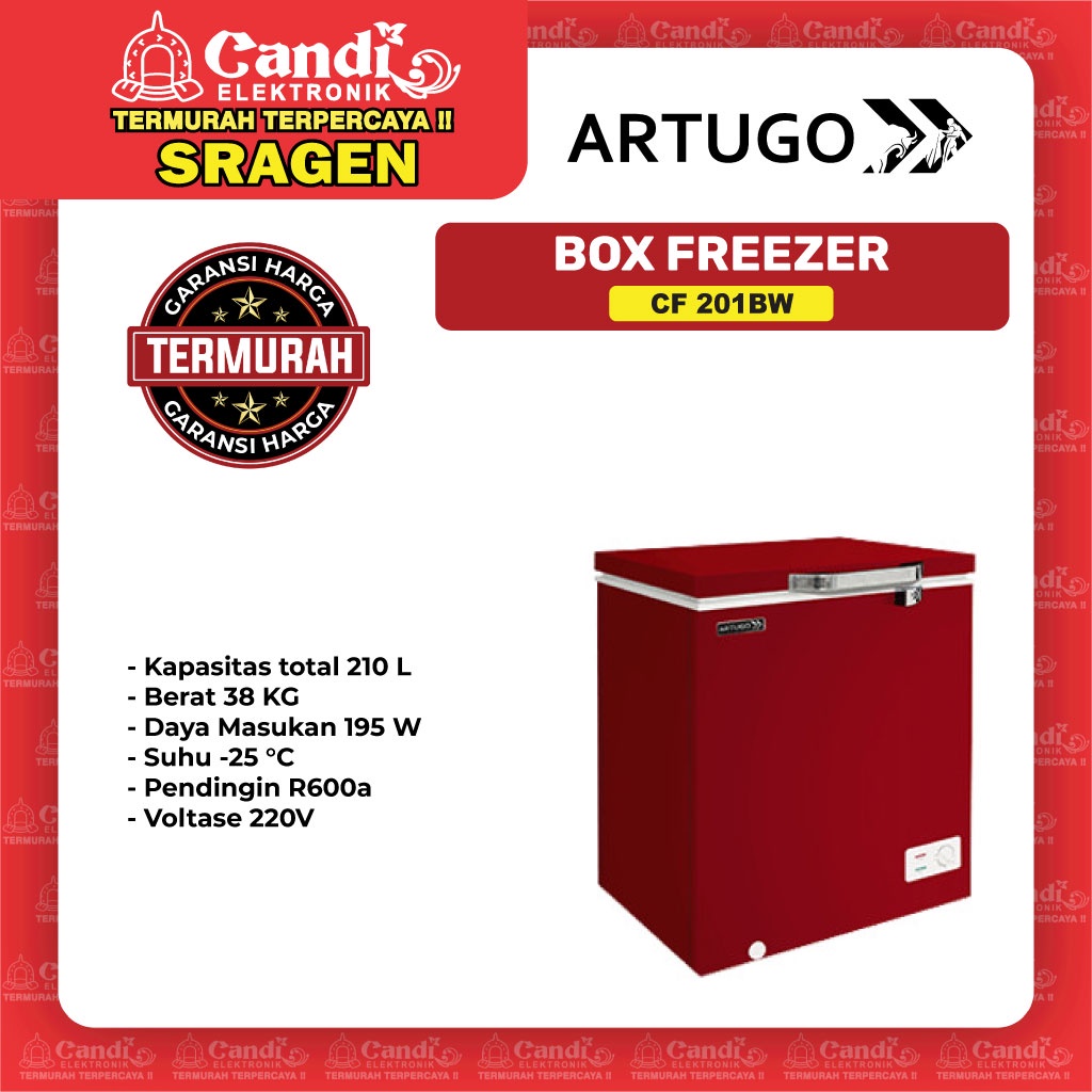 ARTUGO Box Freezer 200l Merah - CF 201BW