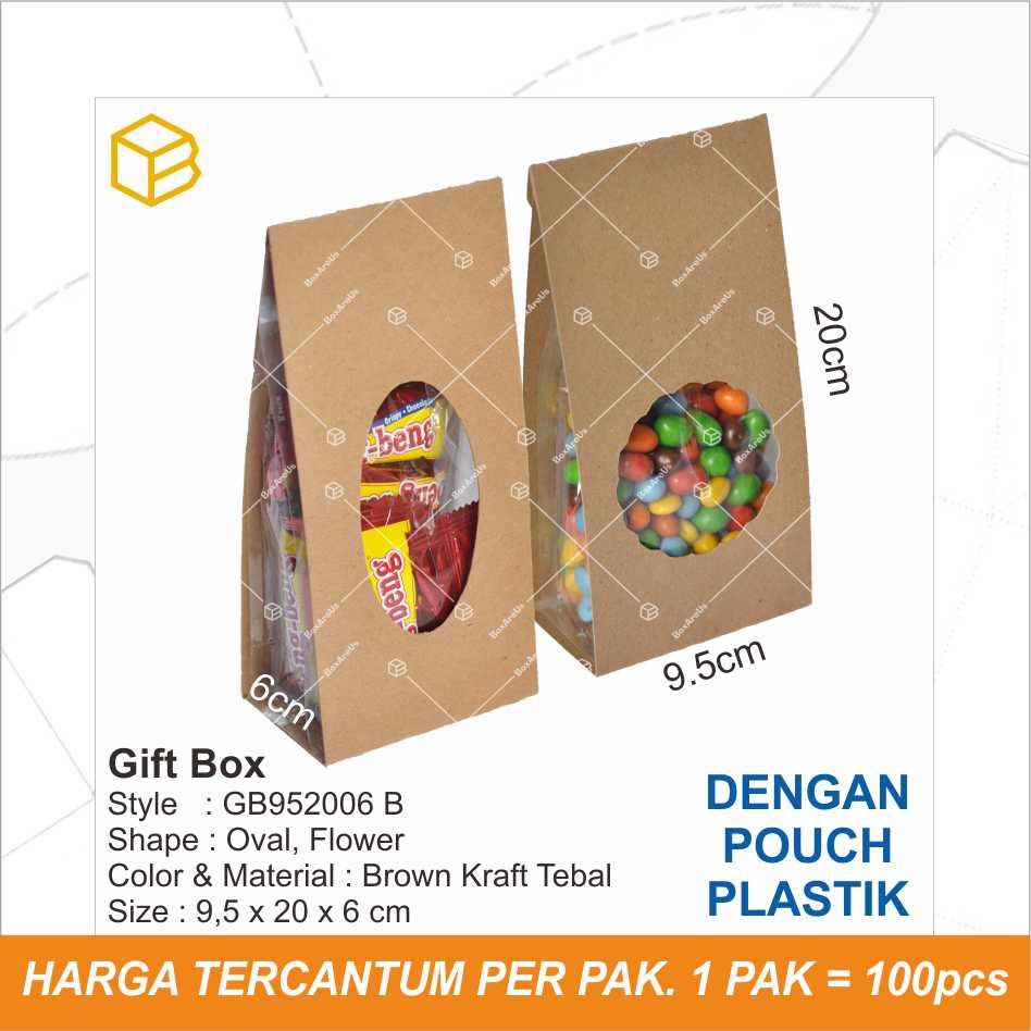 Gift Box, Packaging, Box souvernir (100pcs) - GB952006 + Plastik Pouch