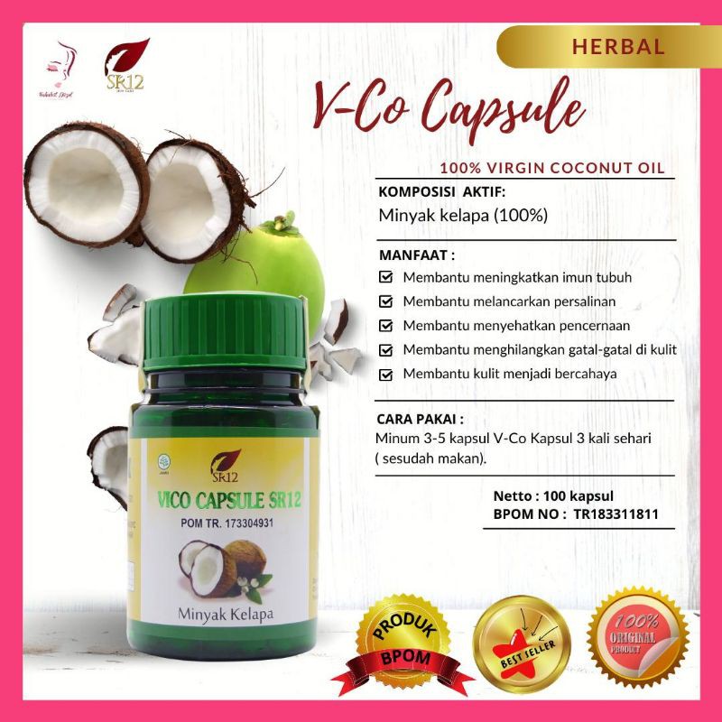 Ampuh Vico Capsule Sr12 Vco Kapsul Menjaga Daya Tahan Tubuh Obat Diet Herbal Minyak Kelapa Murni Shopee Indonesia