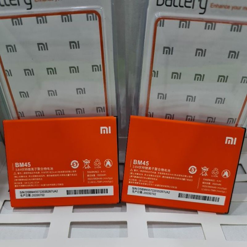 battery batrai baterei baterai Redmi BM45 Redmi note 2