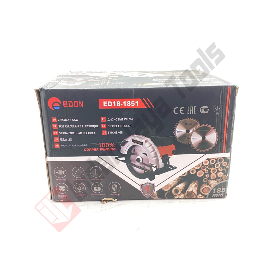 EDON ED-1851 Mesin Circular Saw - Mesin Gergaji Potong Kayu 7&quot; Sirkel
