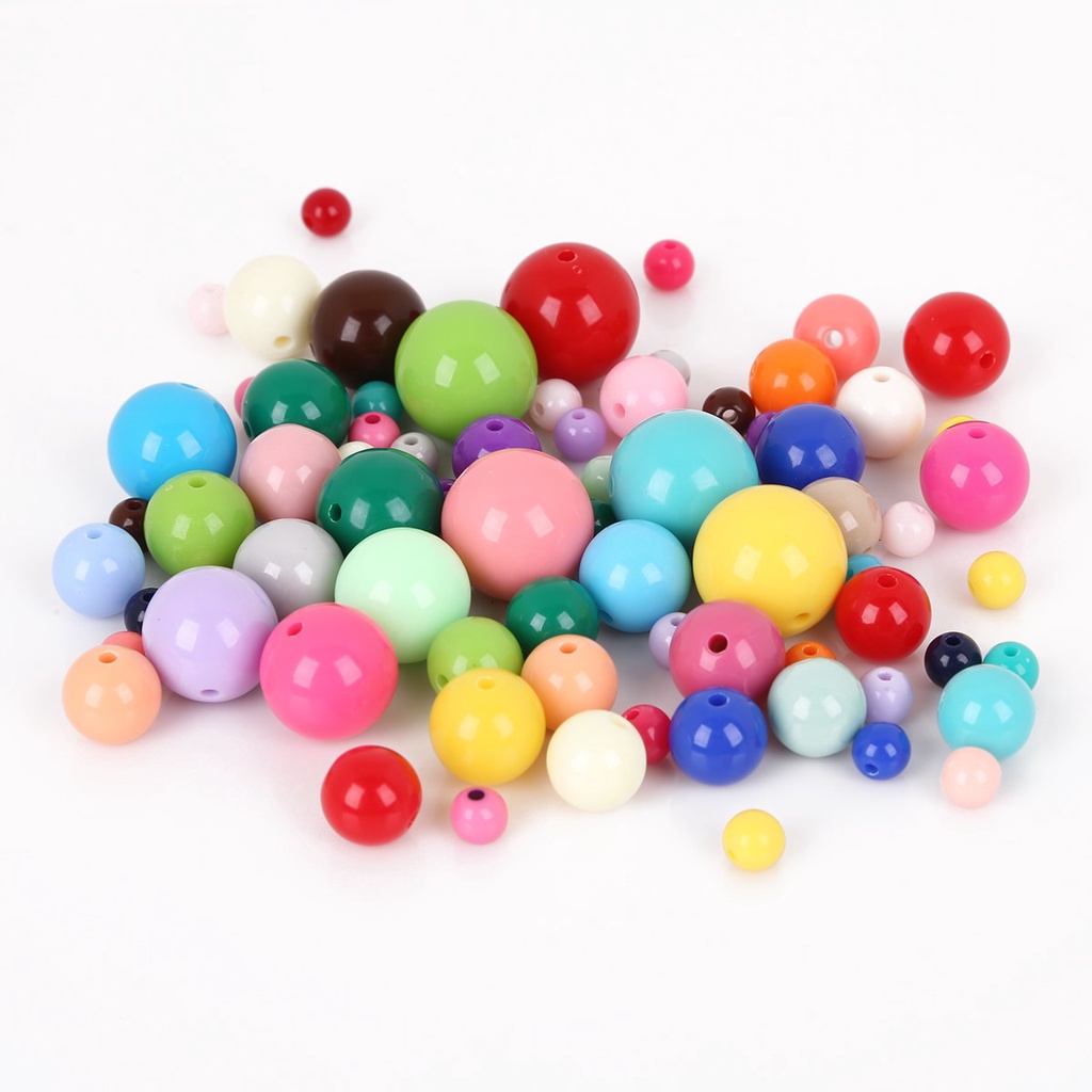 50 PCs 10 Mm Multicolor Akrilik Manik-manik Bulat Longgar Spacer Manik-manik Cocok DIY Wanita &amp; Pria Gelang Kalung Perhiasan Hadiah