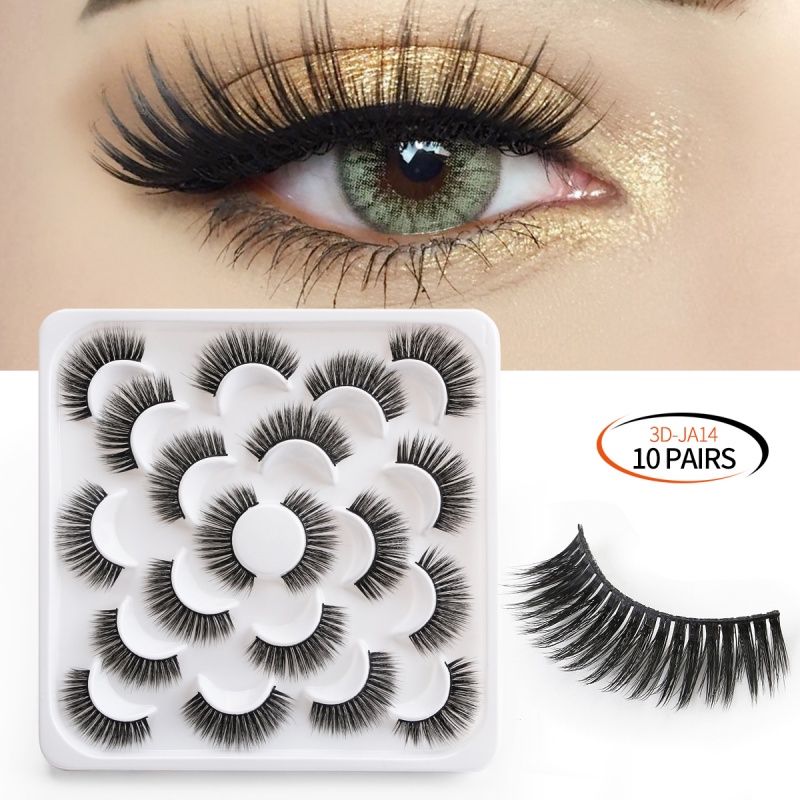 MAGEFY 10 Pairs/Box False Eyelashes Synthetic Hair 10-15mm Handmade Eyelash Soft Thick Natural  False Eyelashes Makeup Beauty Tools