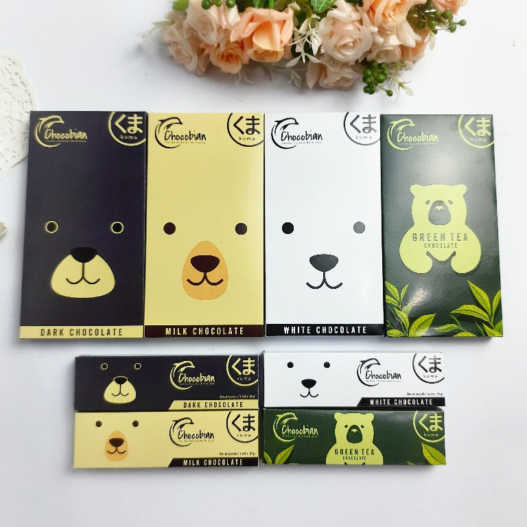 

Chocobian Cokelat Bar Edisi Kuma Cemilan Dark White Milk Green Tea Matcha Coklat