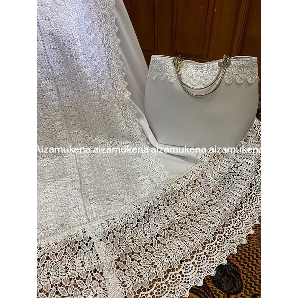 mukena zahra naghita putih tas behel swarovsky full kd (COD)