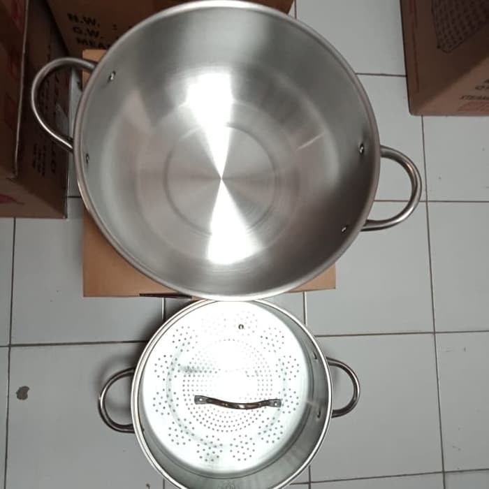 (khusus ojek) Super steamer  36 cm 2 susun/ Panci stainless 2 susun/ panci kukus By supra