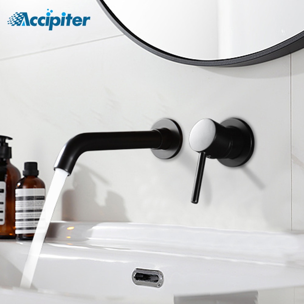 Promo Spesial Bathroom Basin Faucets Water Tap Bathroom Sink Faucets Wall Mount Brass Tap Matt Shopee Indonesia