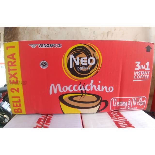 Neo Coffee Moccachino 1 Karton / dus / box Isi 18 renceng 180 pcs