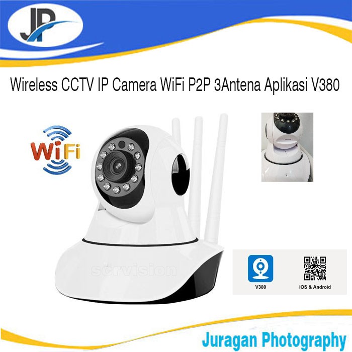 Wireless CCTV IP Camera WiFi P2P 3Antena Aplikasi V380