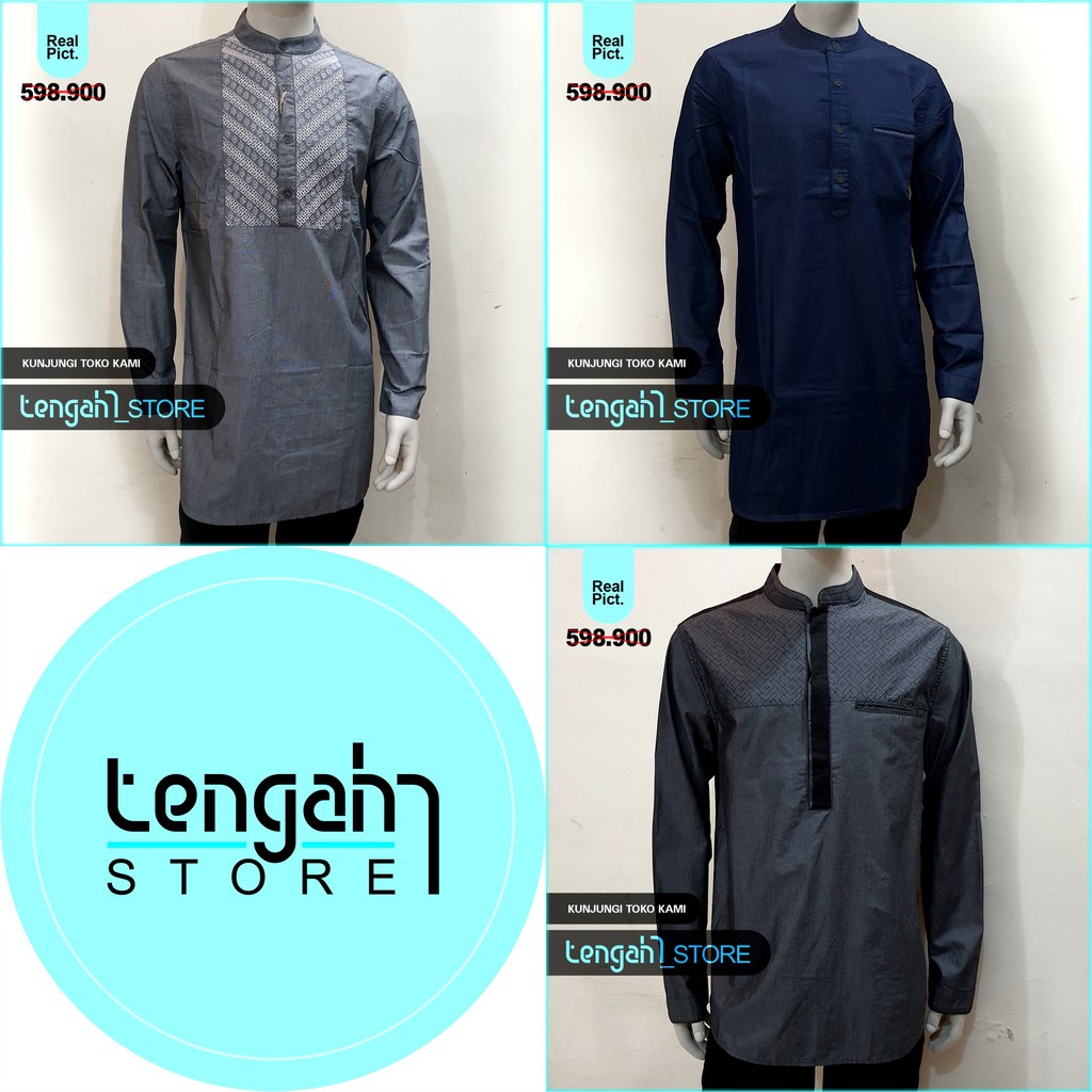【COD】Baju Koko Pria Lengan Panjang Pola Slimfit CARDINAL | Kemeja Koko Kurta Tangan Panjang