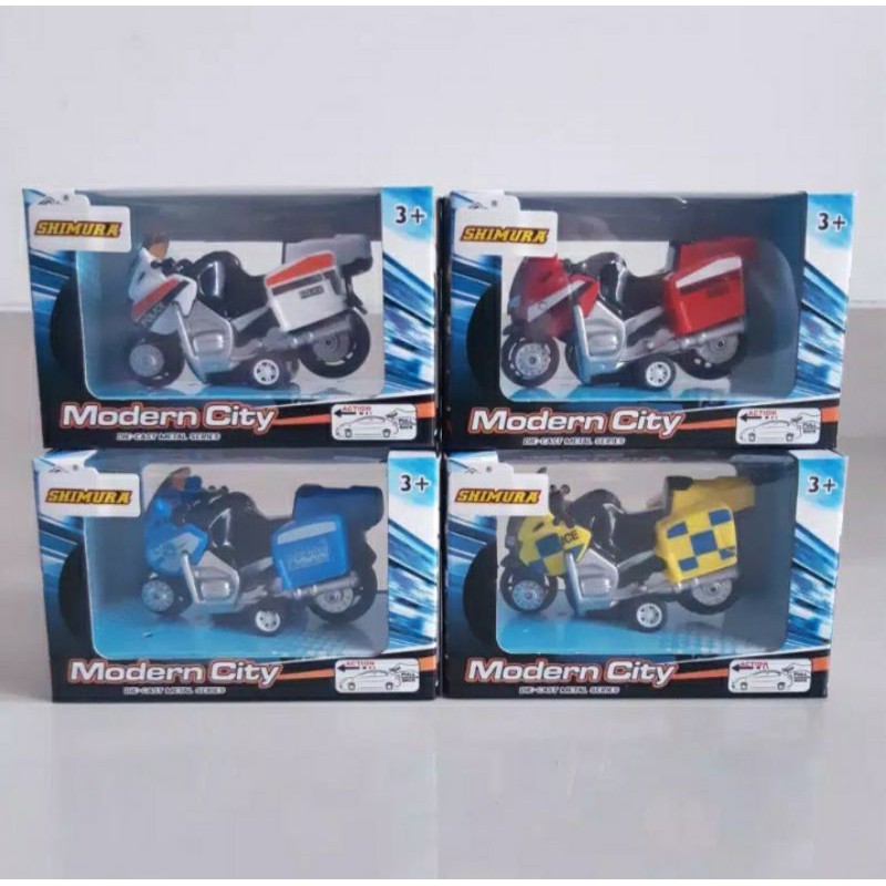 Diecast Motor Gede Police Patrol - Mainan Miniatur Polisi Motorcycle