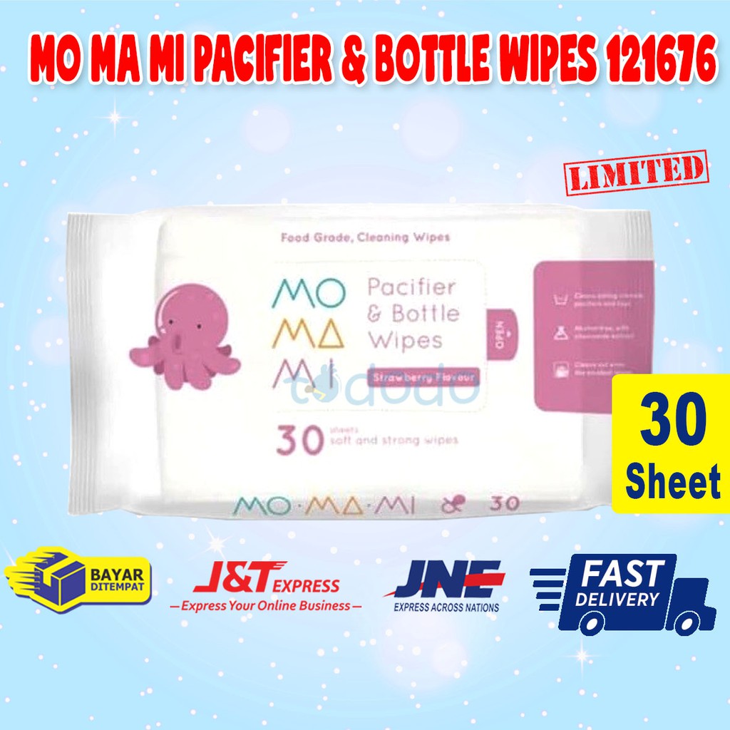 Mo Ma Mi Pacifier &amp; Bottle Wipes 30 121676 - Tisu Basah Pembersih Peralatan Bayi
