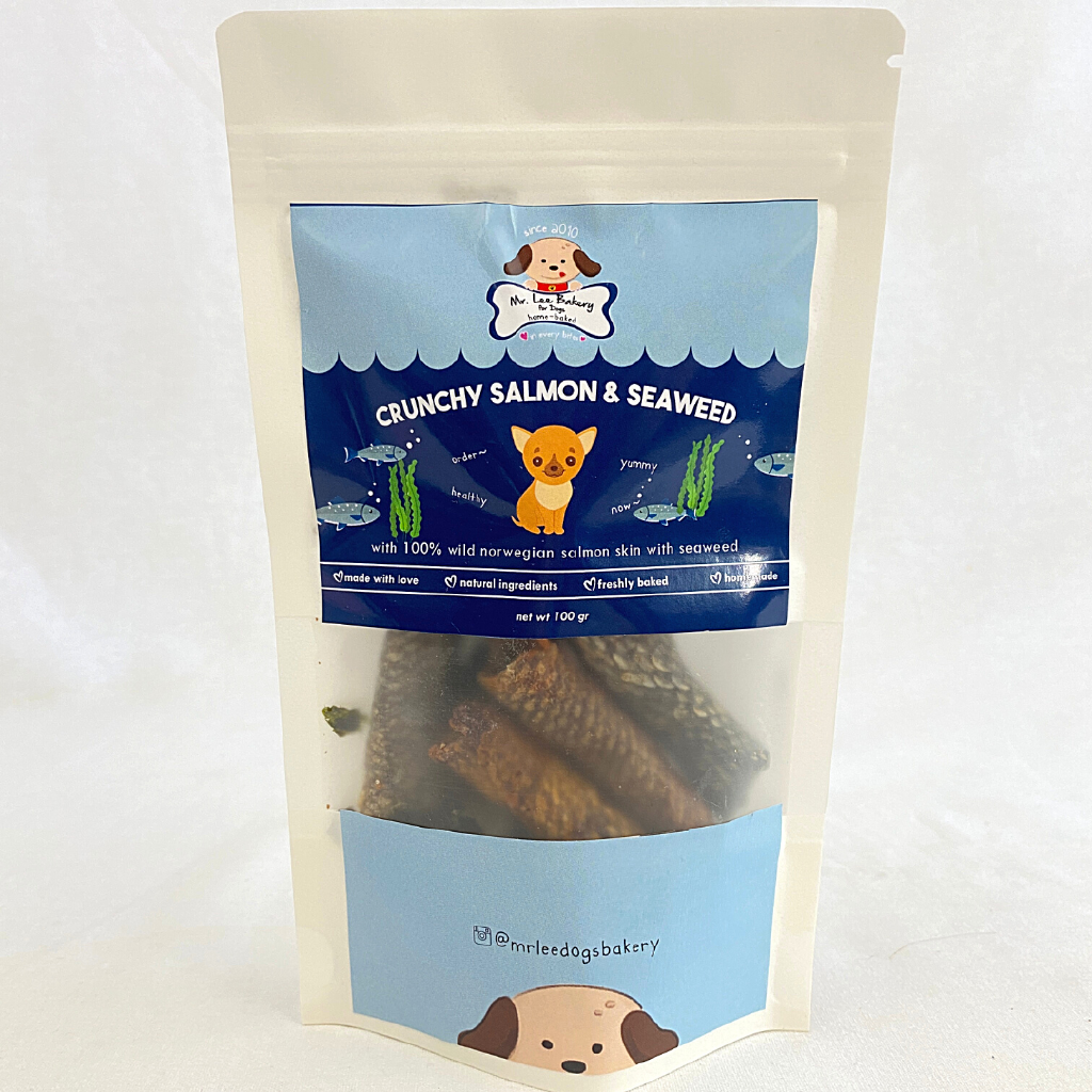 

MRLEEBAKERY Snack Anjing Crunchy SALMON Skin And Seaweed 100g