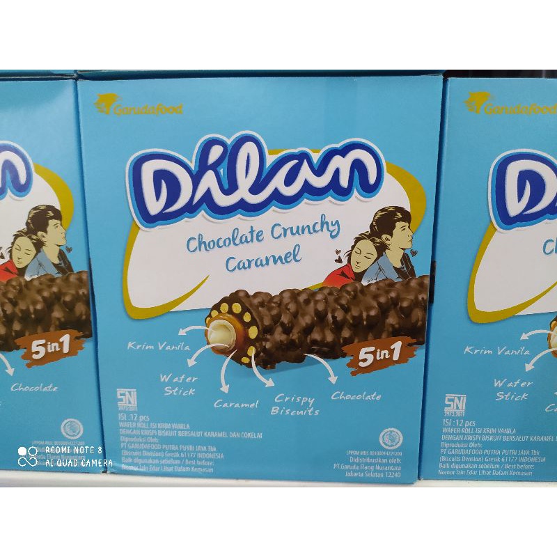 

Dilan Chocolate Crunchy Caramel Box isi 12 pacs