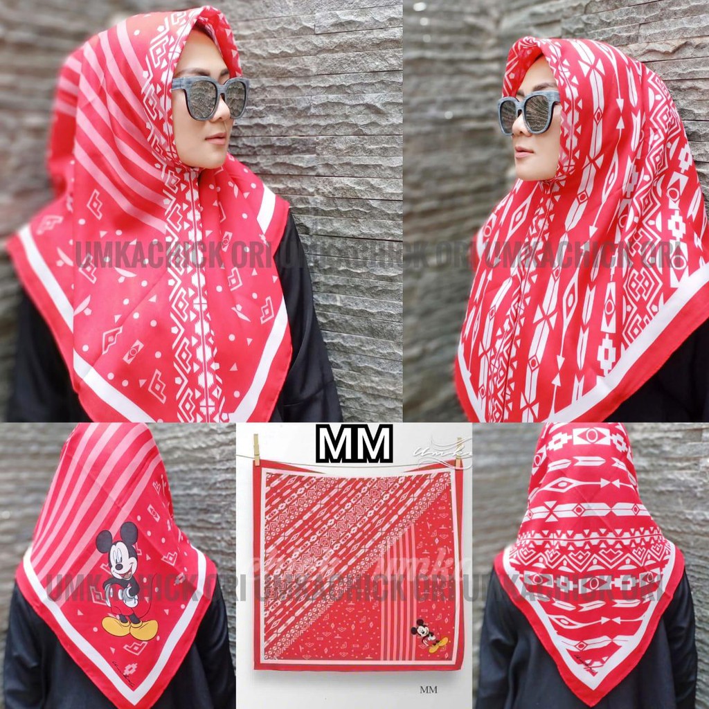 HIJAB MM MICKEY – JILBAB VOAL SEGIEMPAT SCARF PRINTED UMKACHICK