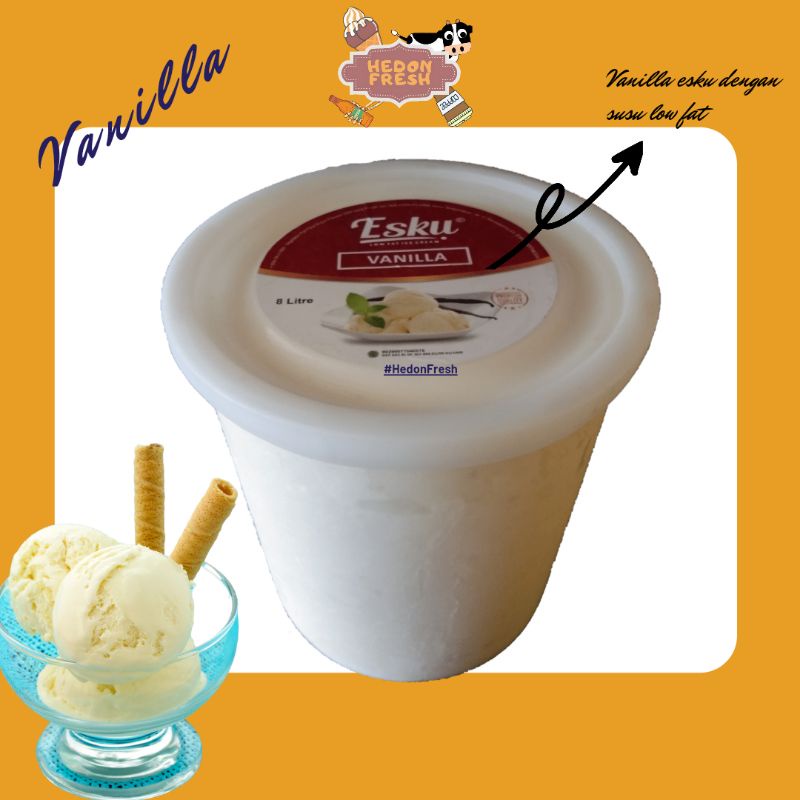 

Ice Cream Vanilla 8 liter Esku Premium Quality (Grade Diamond)