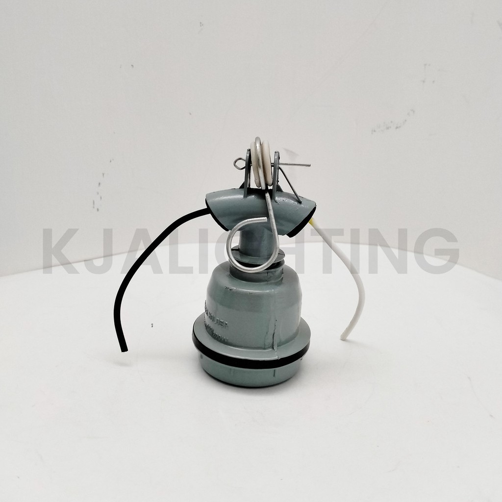 KAP LAMPU INDUSTRIAL 14 INCH ALUMINIUM SILVER SET FITTING E27