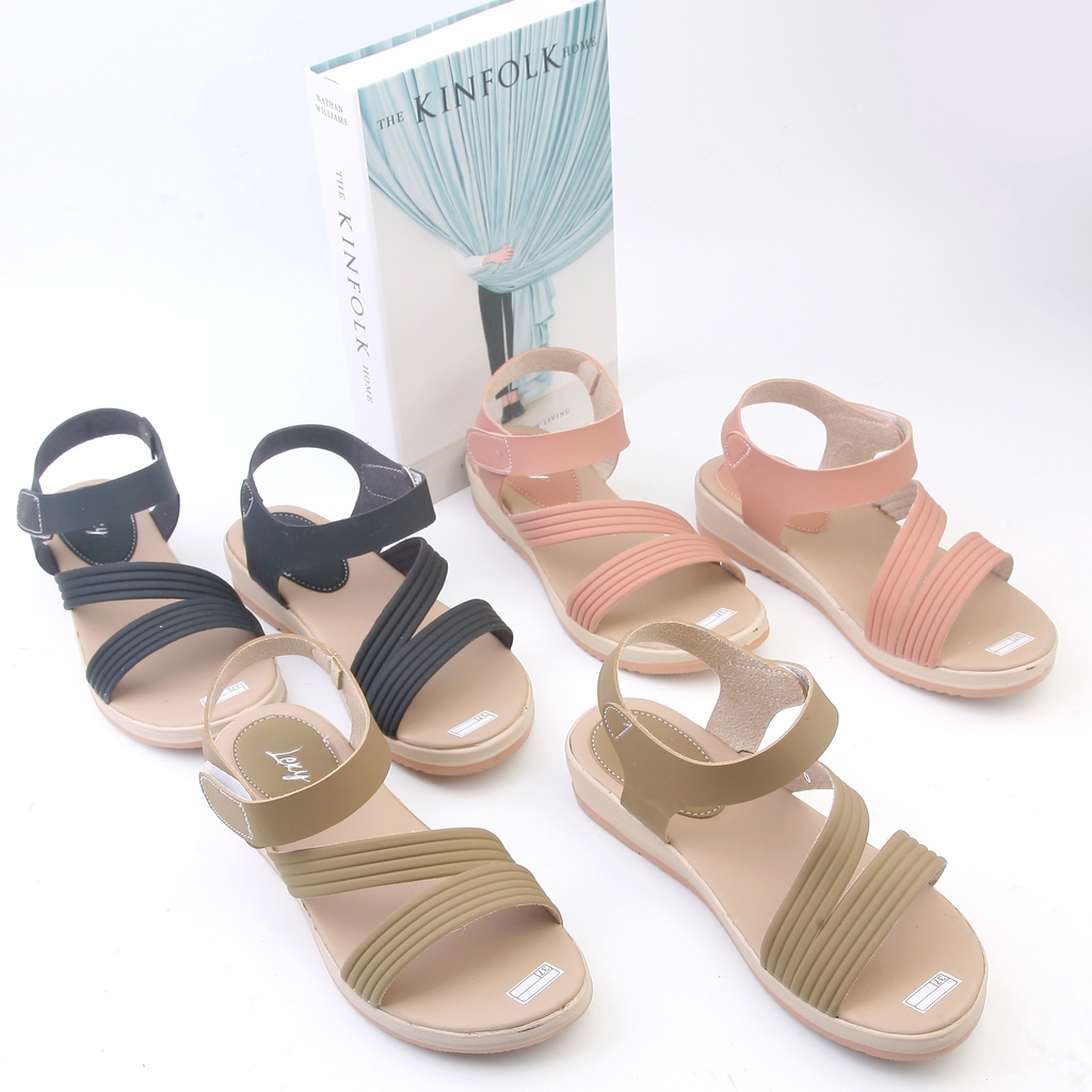 Lexy HILDA Sandal Wanita Tali Gladiator Garis Line 07