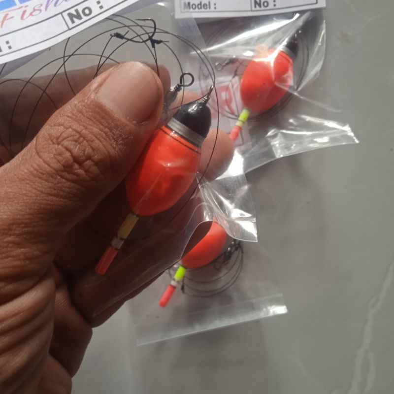Rangkaian pancing pelampung mujair tipe 1054