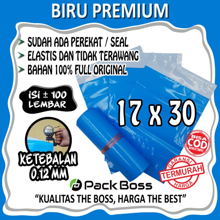 

Menyurat-Surat- Premium * Biru 17X30 (+/-100 Lembar) Polymailer Amplop Plastik Kurir -Surat-