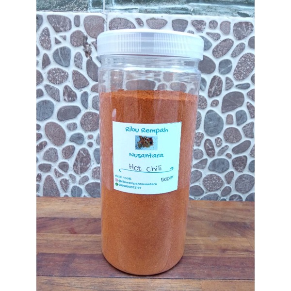 

500gr Cabai Bubuk Super Pedas / Hot Chili Powder kemasan Toples