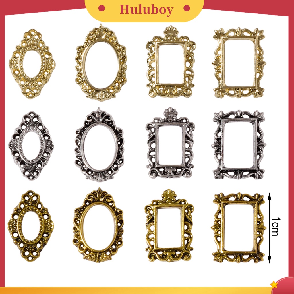 Huluboy Huluboy♡ 5pcs / Pak Ornamen Ukiran Hollow 3D Bahan Alloy Gaya Vintage Untuk Dekorasi Nail Art
