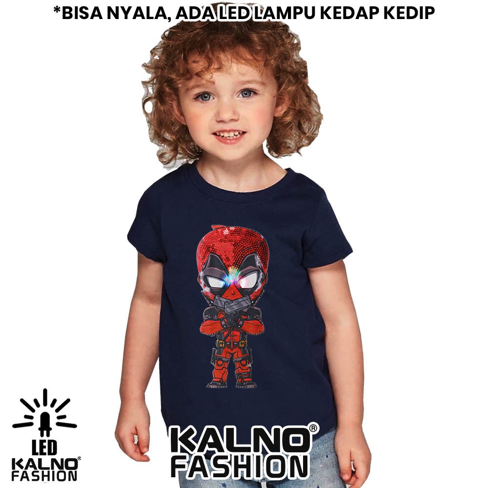 kaos baju anak DADPOOL 1 LED umur 1 - 7 tahun bisa nyala - random karakter dadpool KAOS LED KAOS NYA