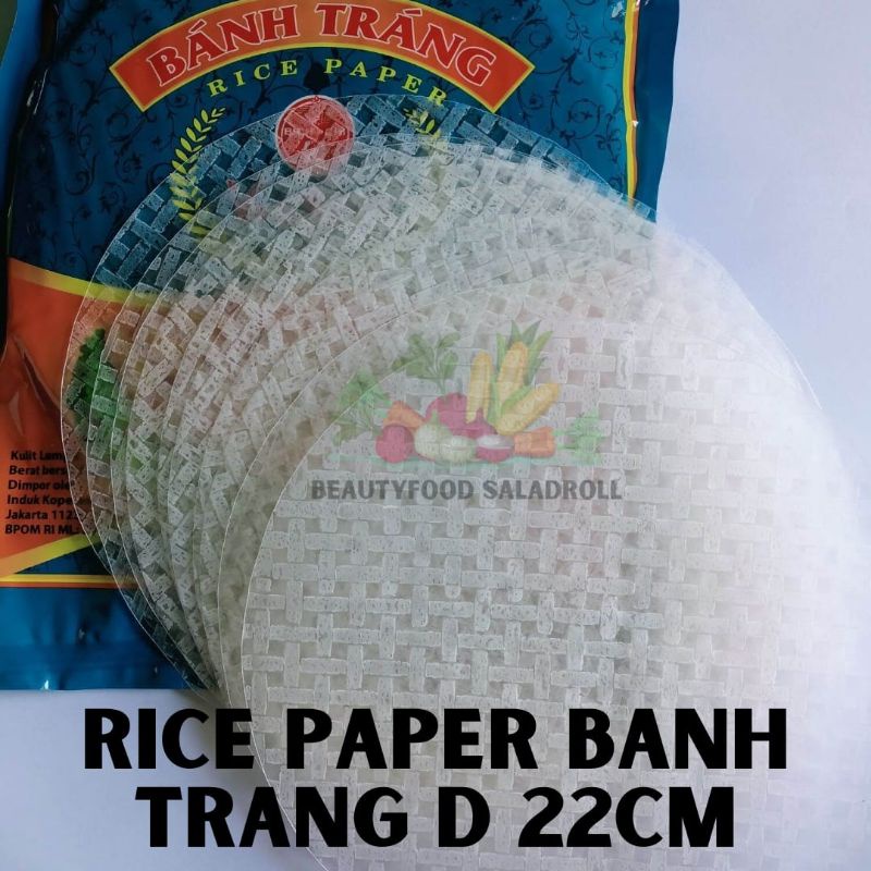 

RICEPAPER kulit lumpia vietnam spring roll diameter 22cm repack / salad roll
