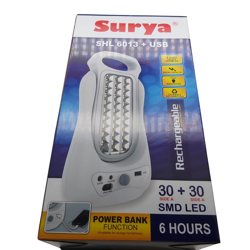 Lampu Emergency Led Surya SHL 6013+USB Lampu Portable 60 SMD Timbal Balik