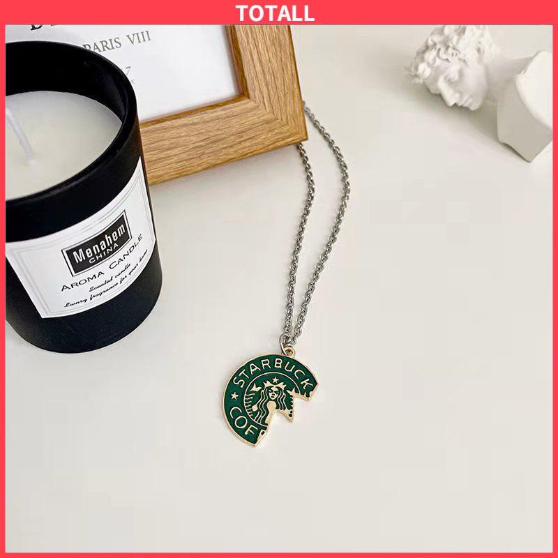 COD Kalung Serbaguna Sederhana Desain Ceruk Mahasiswa Unisex Berlekuk Liontin Starbucks-Totall