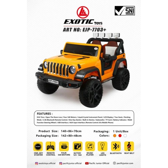 Mobil Aki Anak Jeep Wrangler Exotic Orange