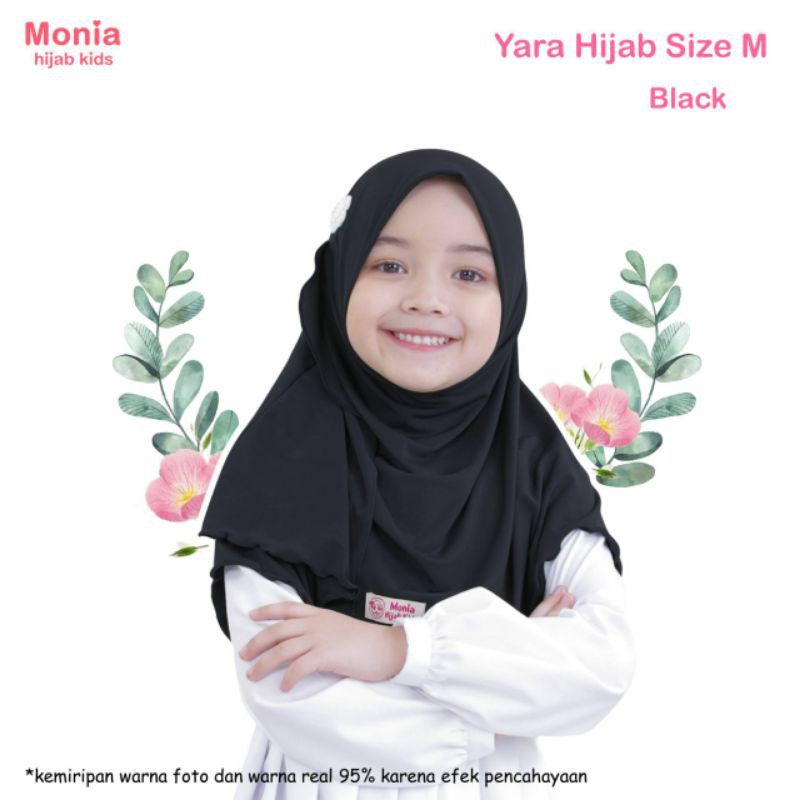 Yara Hijab by Monia Hijab Kids Black size MLXL | Hijab terlaris